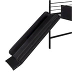 Twin Metal Cabin Loft Bed with Built-In Slide & Two-Sided Writable Wooden Board for Kids