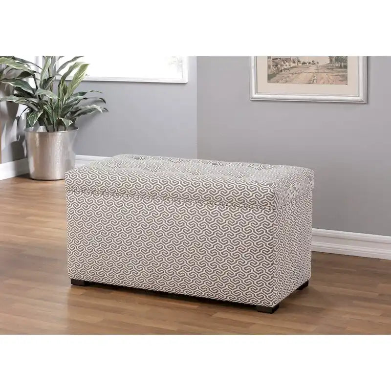 Angela Transitional Living Room Storage Trunk Bench