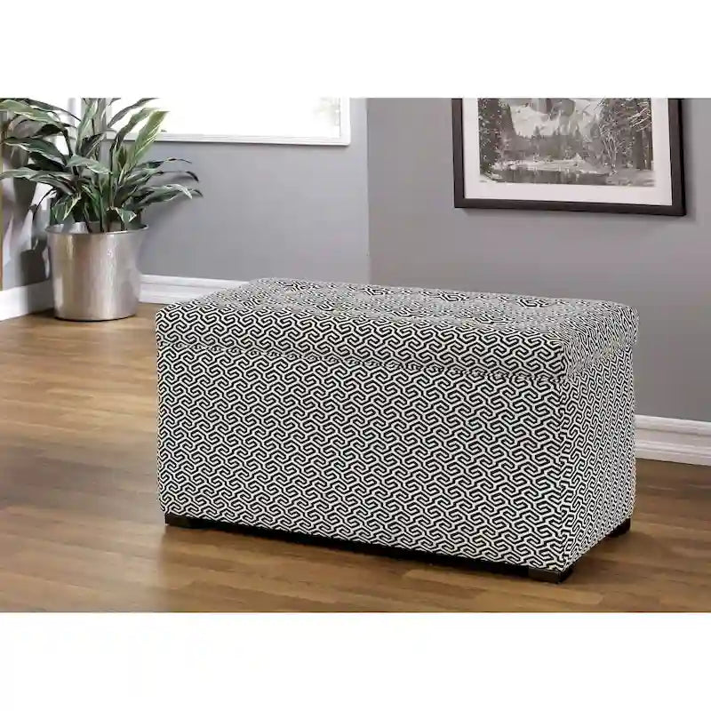 Angela Transitional Living Room Storage Trunk Bench