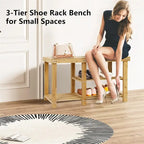 hoe Rack Bench for Entryway - 33.5D x 11.02W x 17.7H