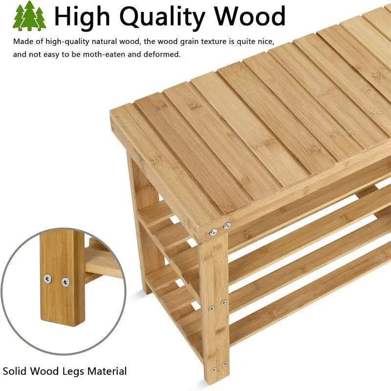 hoe Rack Bench for Entryway - 33.5D x 11.02W x 17.7H