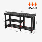 hoe Rack Bench for Entryway - 33.5D x 11.02W x 17.7H