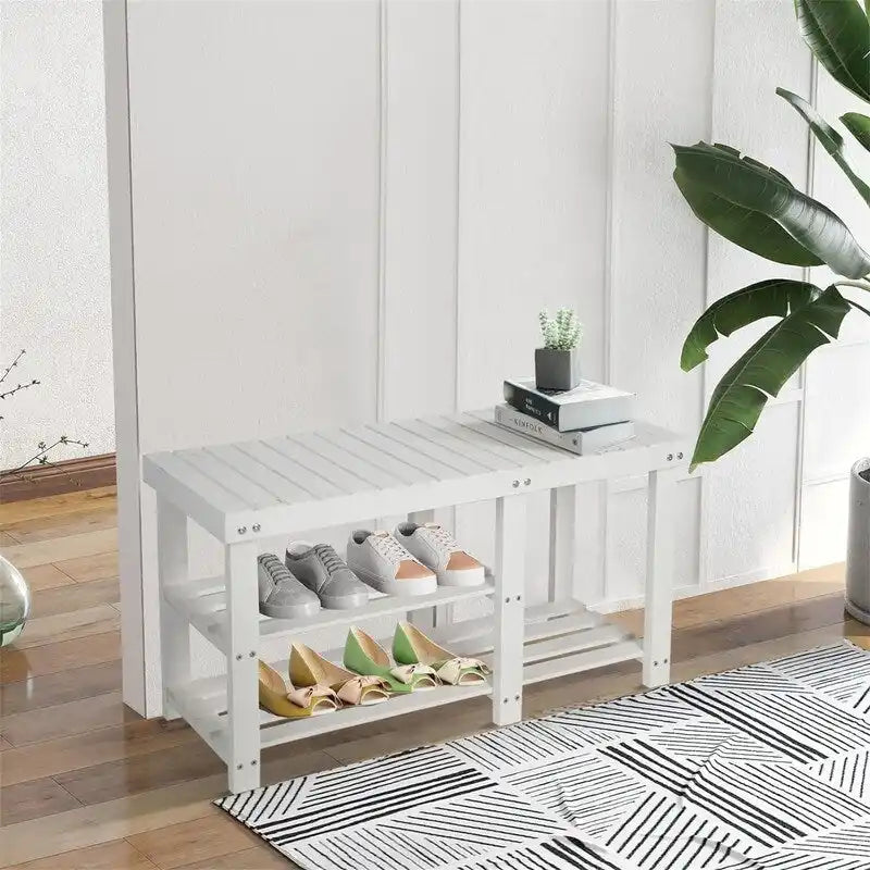 hoe Rack Bench for Entryway - 33.5D x 11.02W x 17.7H