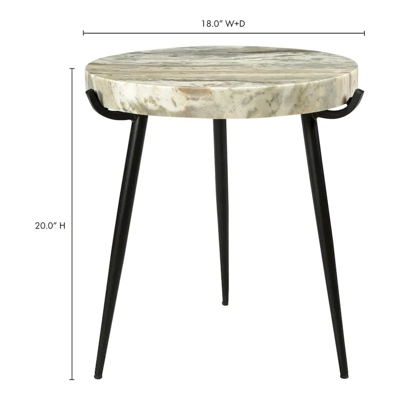 Macari Modern Marble Top Accent Table - 18W x 18D x 20H