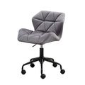 Diamond Tufted Velvet Armless Swivel Office Chair, 360° Rotation, Pneumatic Gas Lift, 4 Colors