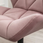 Diamond Tufted Velvet Armless Swivel Office Chair, 360° Rotation, Pneumatic Gas Lift, 4 Colors
