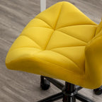 Diamond Tufted Velvet Armless Swivel Office Chair, 360° Rotation, Pneumatic Gas Lift, 4 Colors