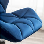 Diamond Tufted Velvet Armless Swivel Office Chair, 360° Rotation, Pneumatic Gas Lift, 4 Colors