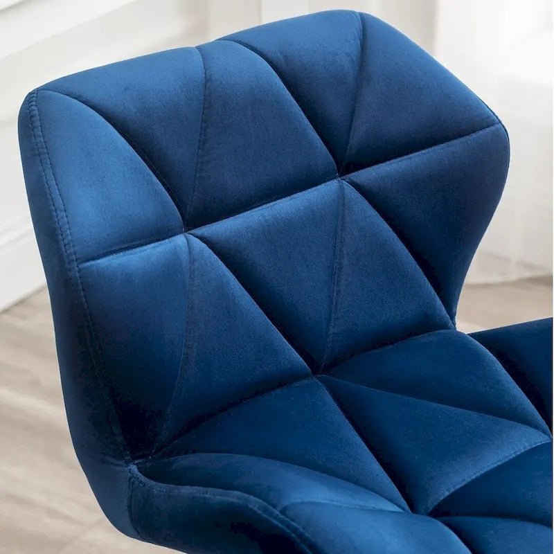 Diamond Tufted Velvet Armless Swivel Office Chair, 360° Rotation, Pneumatic Gas Lift, 4 Colors