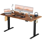 Electric Height Adjustable Standing Desk with Memory Settings, Wiring Holes, 176 lb Capacity