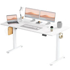 Electric Height Adjustable Standing Desk with Memory Settings, Wiring Holes, 176 lb Capacity