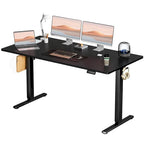 Electric Height Adjustable Standing Desk with Memory Settings, Wiring Holes, 176 lb Capacity