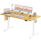 Electric Height Adjustable Standing Desk with Memory Settings, Wiring Holes, 176 lb Capacity