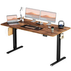 Electric Height Adjustable Standing Desk with Memory Settings, Wiring Holes, 176 lb Capacity