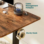 Electric Height Adjustable Standing Desk with Memory Settings, Wiring Holes, 176 lb Capacity