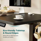 Electric Height Adjustable Standing Desk with Memory Settings, Wiring Holes, 176 lb Capacity
