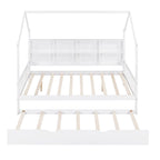Full Solid Wood House Day Bed with Trundle