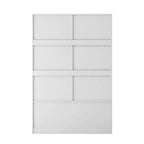 Tall Bedroom Armoire Wardrobe with Sliding Barn Door, 4 Drawers & 4 Open Shelves, White