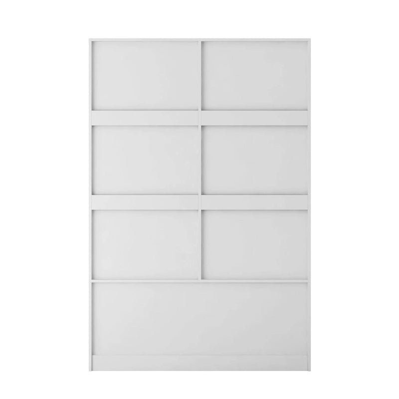 Tall Bedroom Armoire Wardrobe with Sliding Barn Door, 4 Drawers & 4 Open Shelves, White